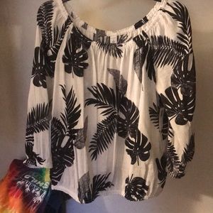 Black and White Floral Top